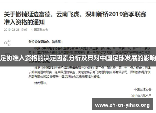 足协准入资格的决定因素分析及其对中国足球发展的影响 足协准入资格的决定因素分析及其对中国足球发展的影响
